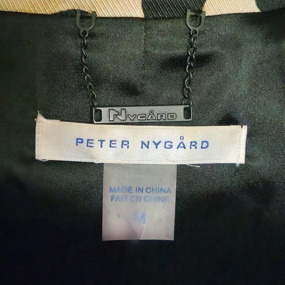 Peter Nygard Black and Tan Blazer with Leopard Print - Picture 8 of 10